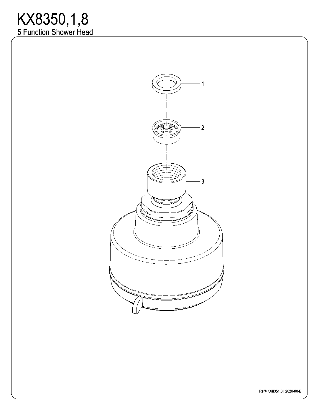 Shower Scape KX8350 exploded parts diagram