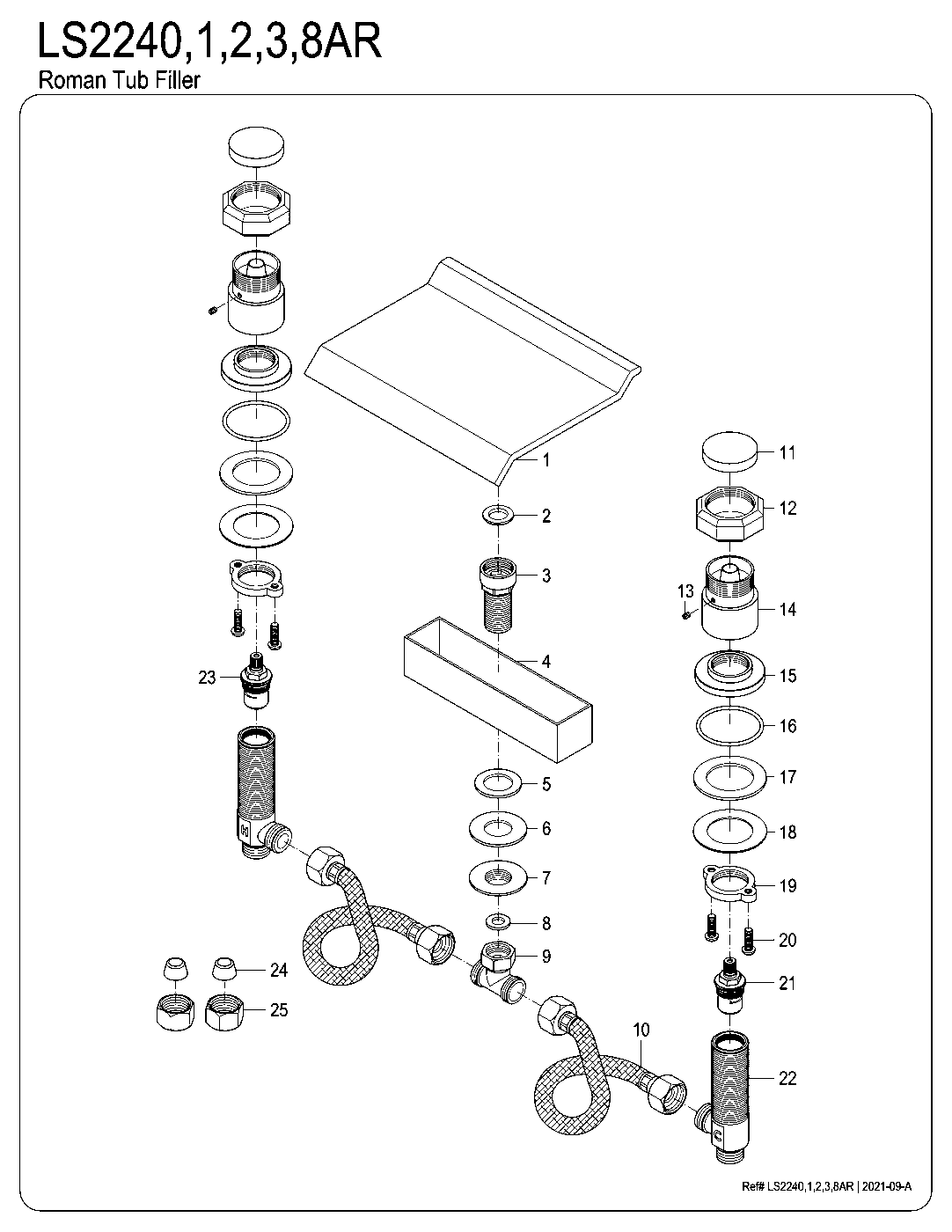 Milano LS2241AR exploded parts diagram