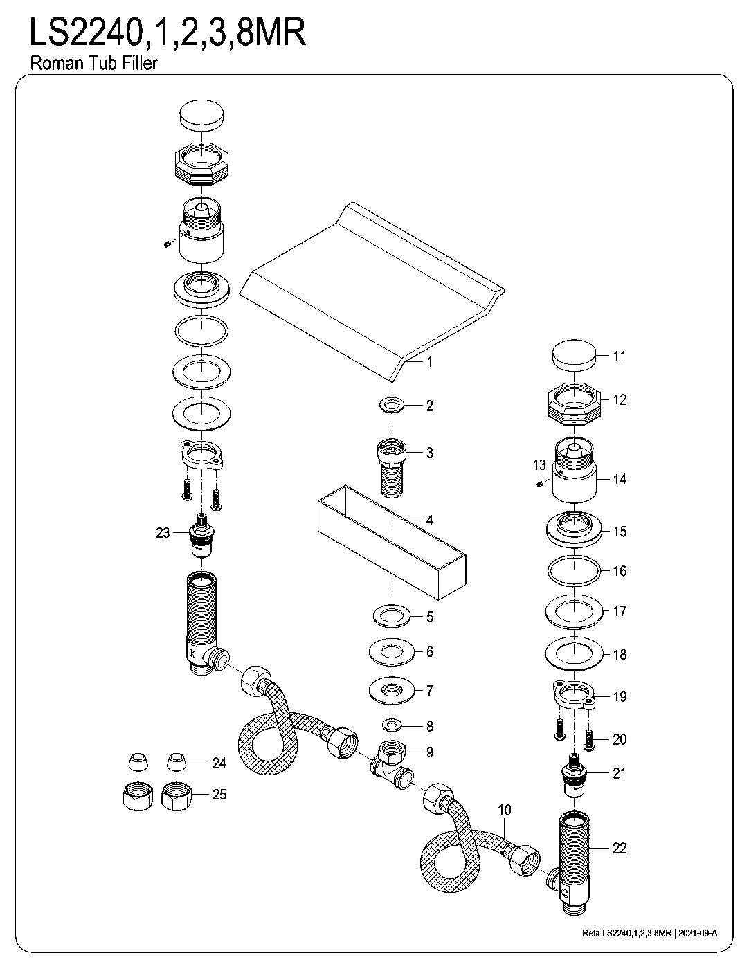 Milano LS2241MR exploded parts diagram