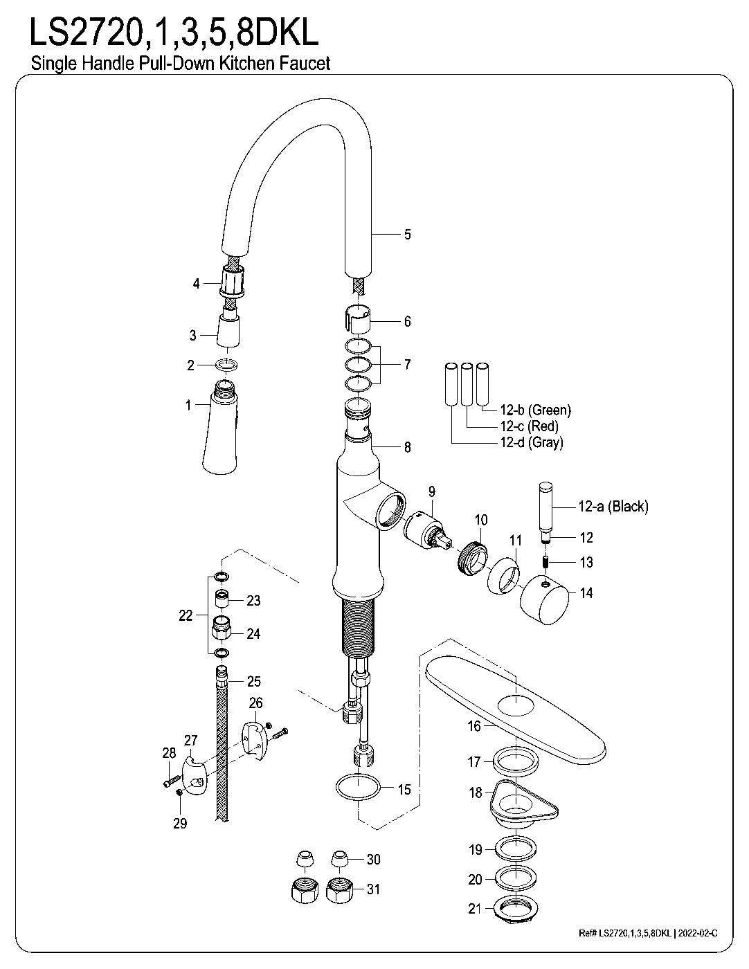 Kaiser LS2720DKL exploded parts diagram