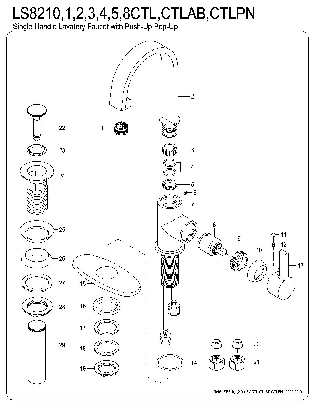 Continental LS8210CTL exploded parts diagram