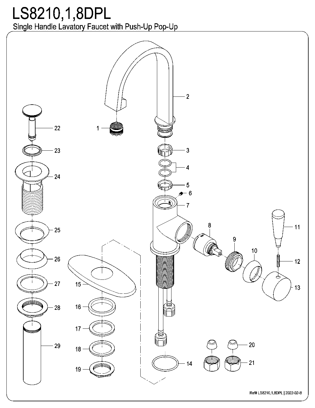 Paris LS8210DPL exploded parts diagram