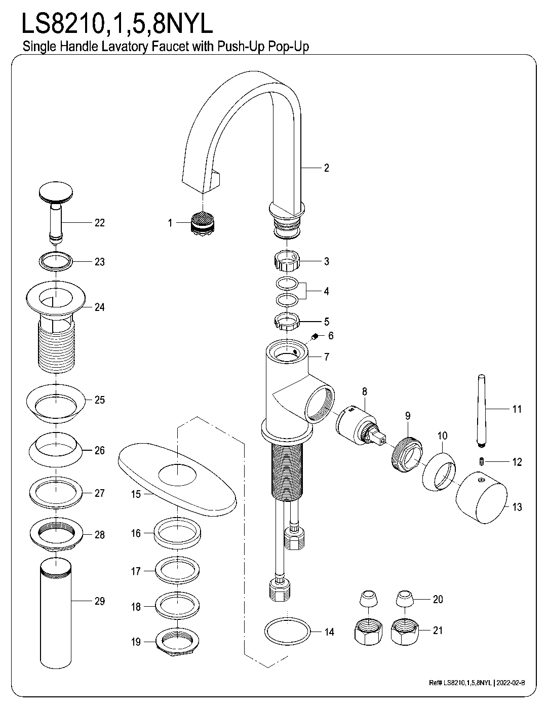 New York LS8210NYL exploded parts diagram