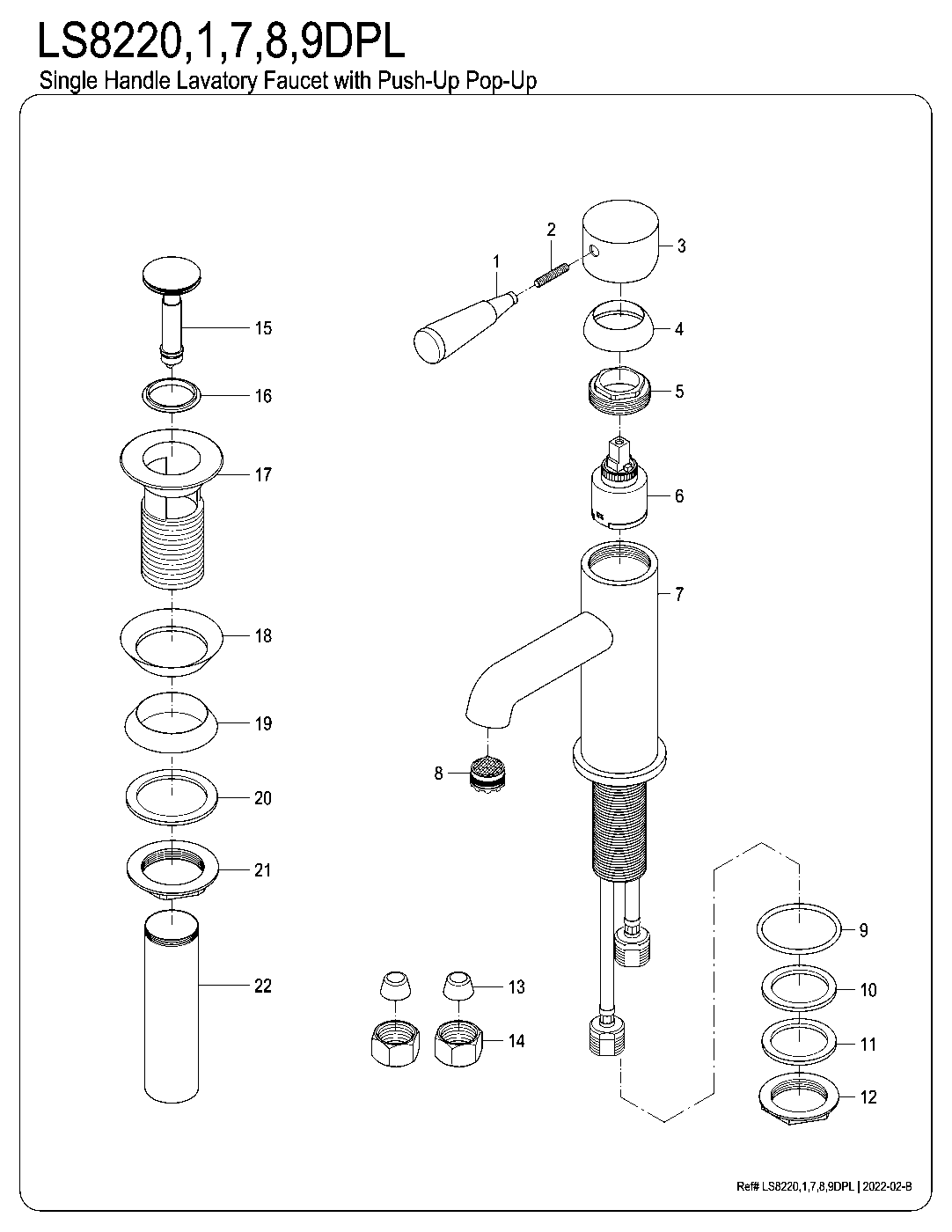 Paris LS8220DPL exploded parts diagram