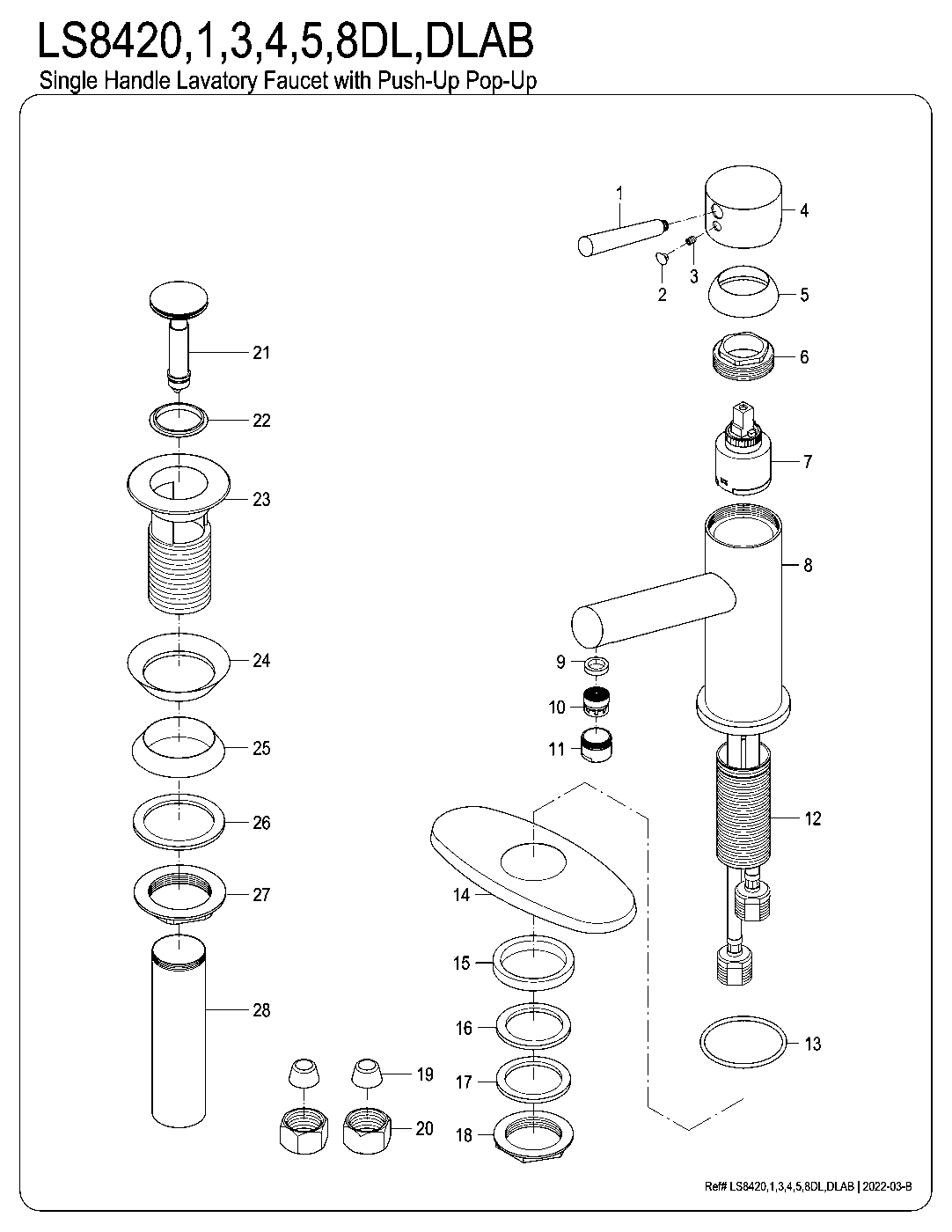 Concord LS8420DL exploded parts diagram
