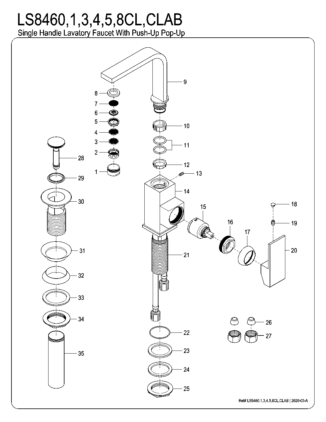 Claremont LS8460CL exploded parts diagram