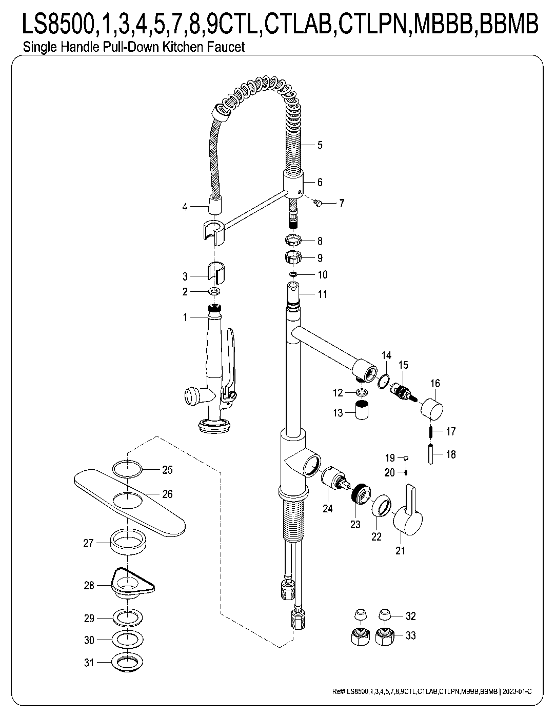 Gourmetier LS8500CTL exploded parts diagram