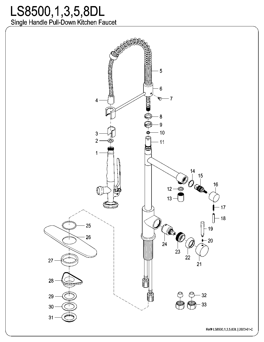Concord LS8500DL exploded parts diagram