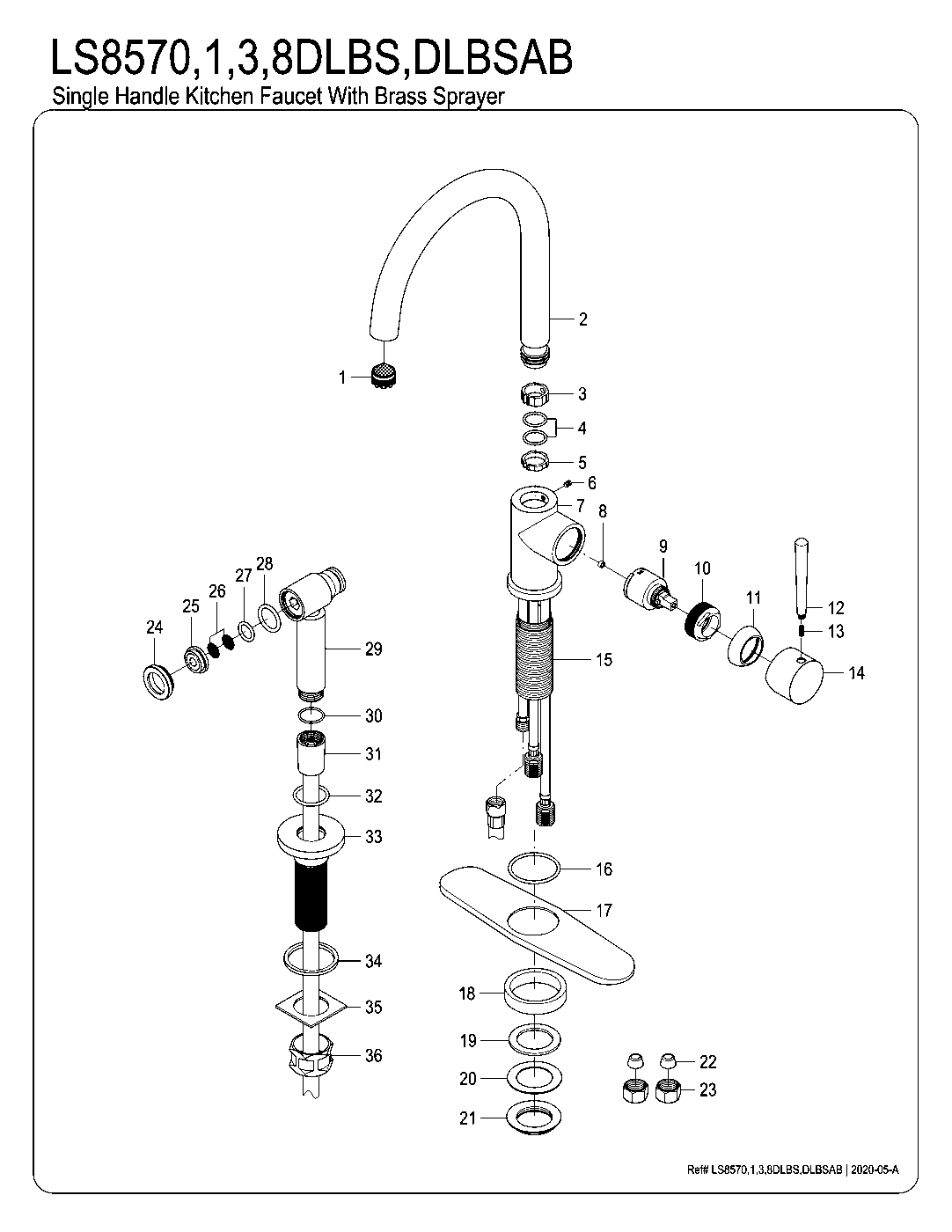 Concord LS8570DLBS exploded parts diagram