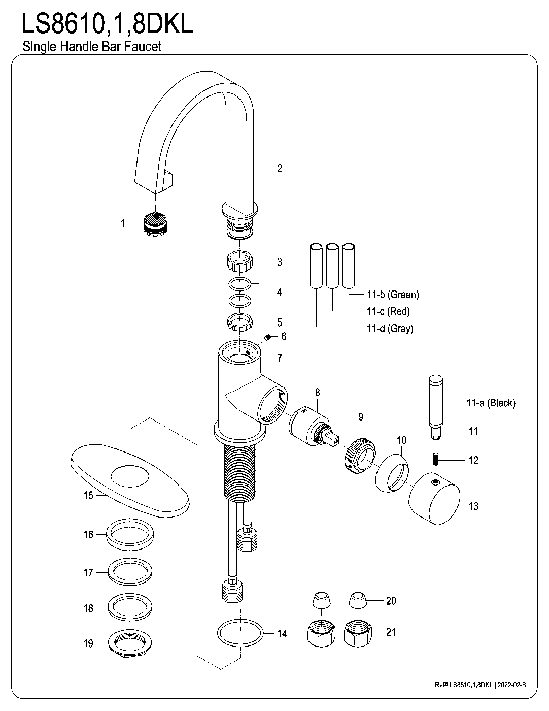 Kaiser LS8610DKL exploded parts diagram