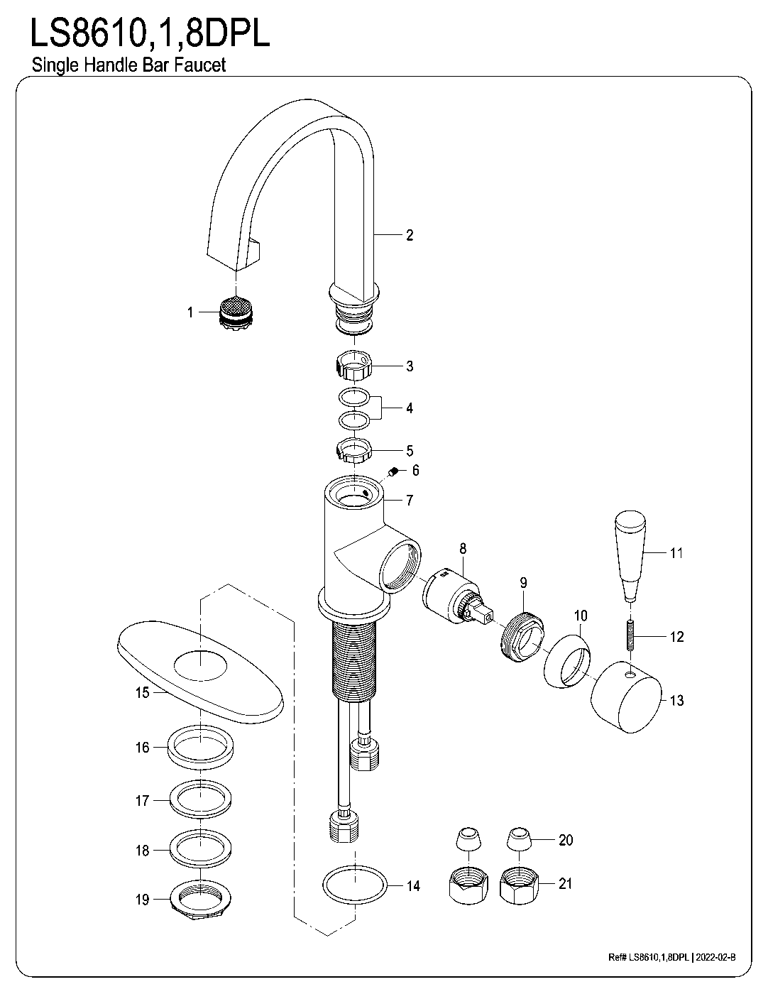 Paris LS8610DPL exploded parts diagram