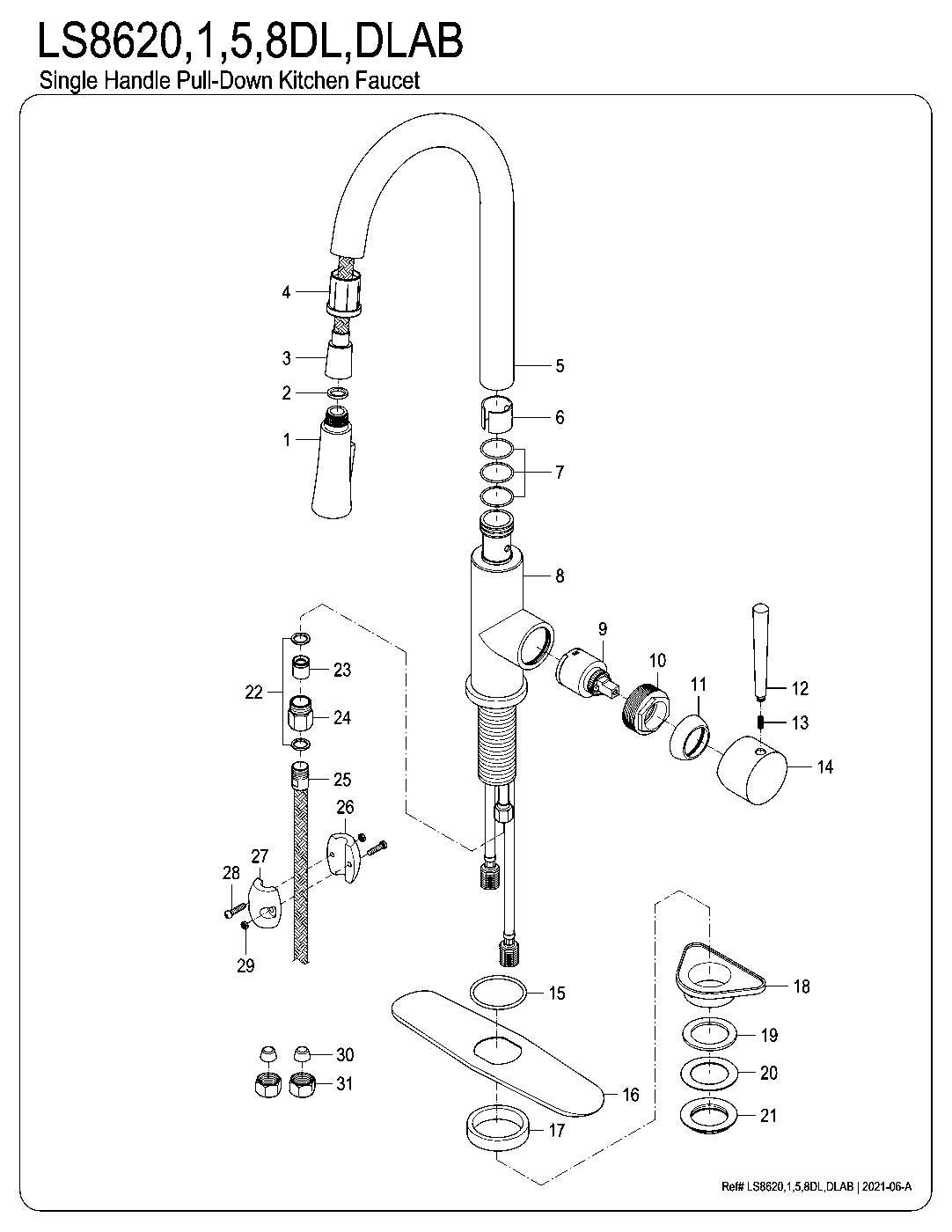 Concord LS8620DL exploded parts diagram
