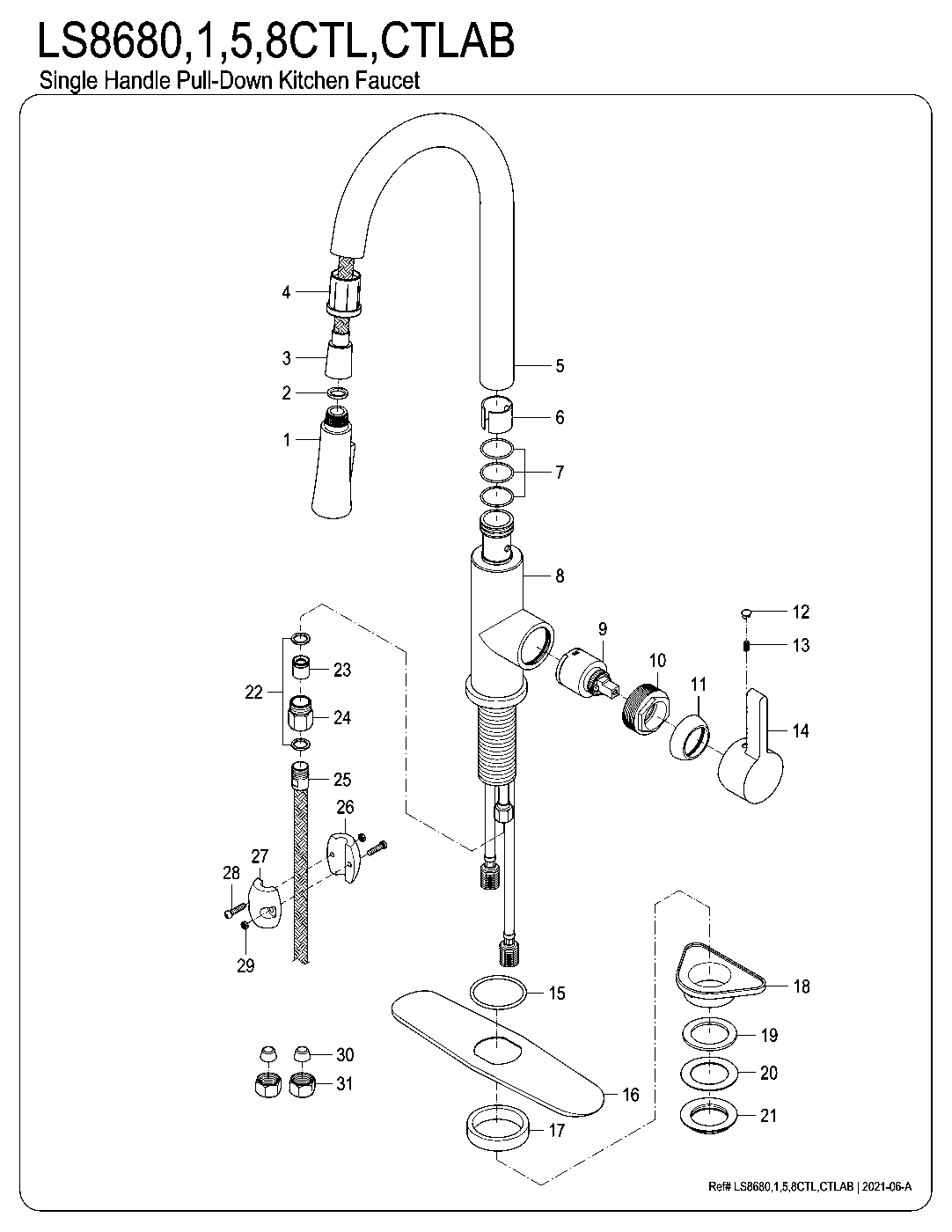 Continental LS8680CTL exploded parts diagram