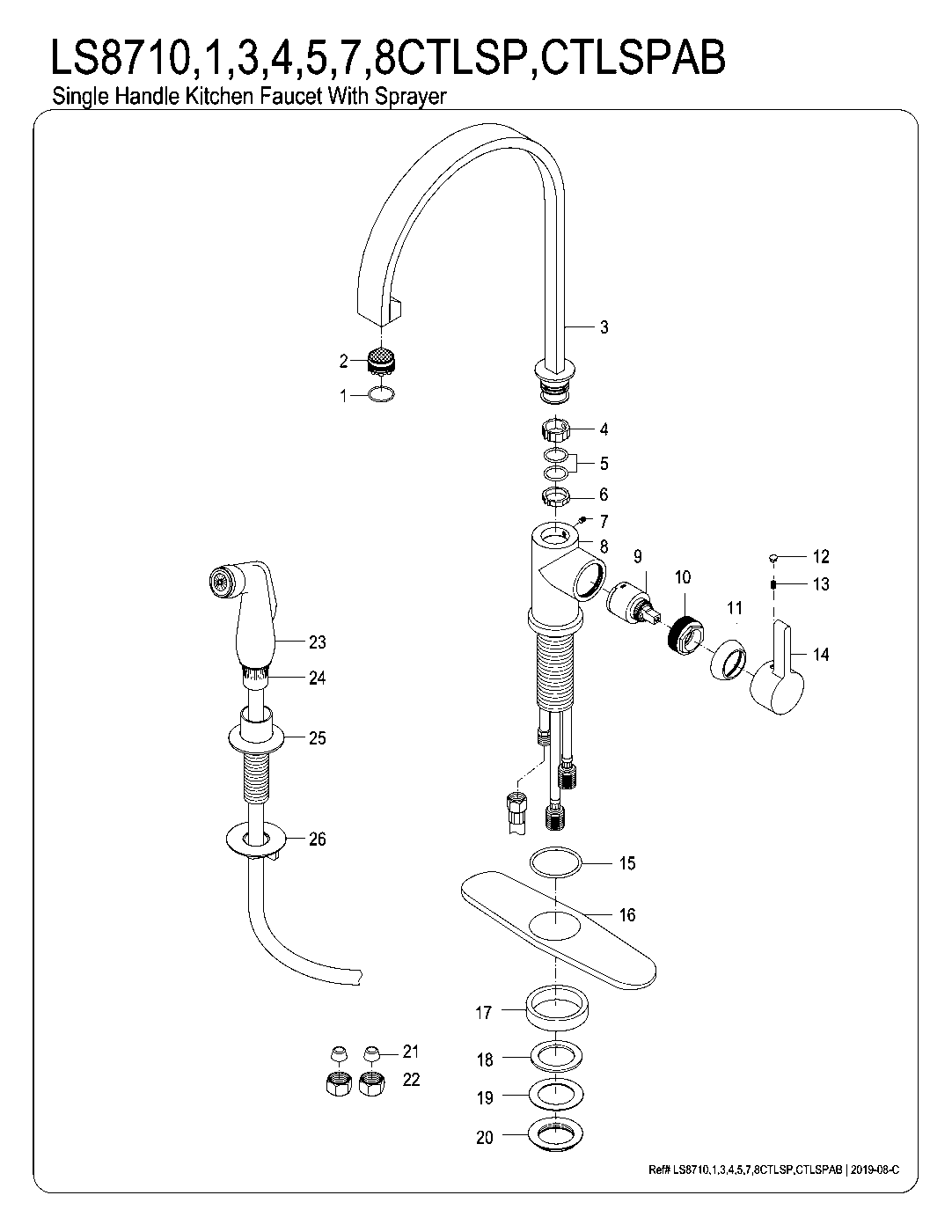 Continental LS8710CTLSP exploded parts diagram