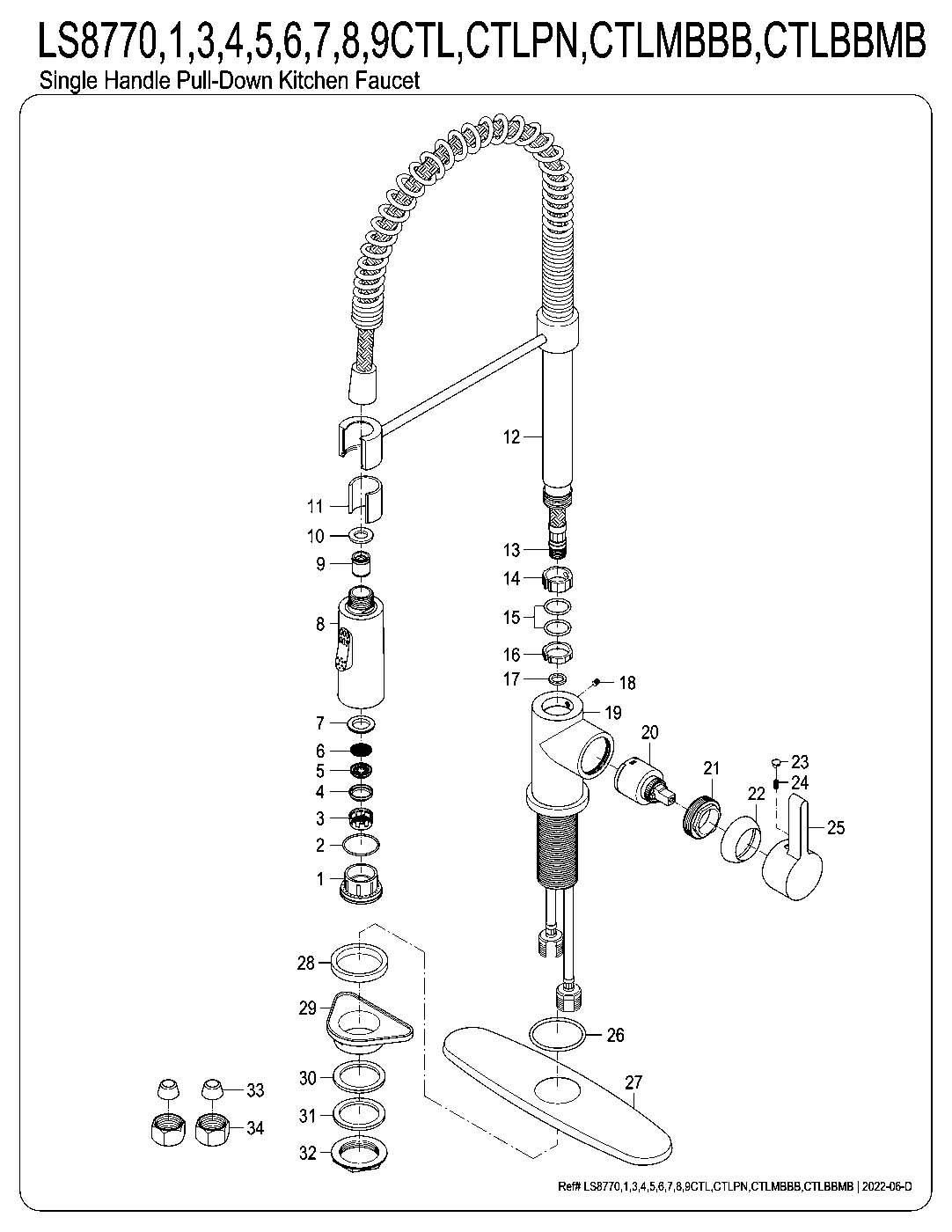 Gourmetier LS8770CTL exploded parts diagram