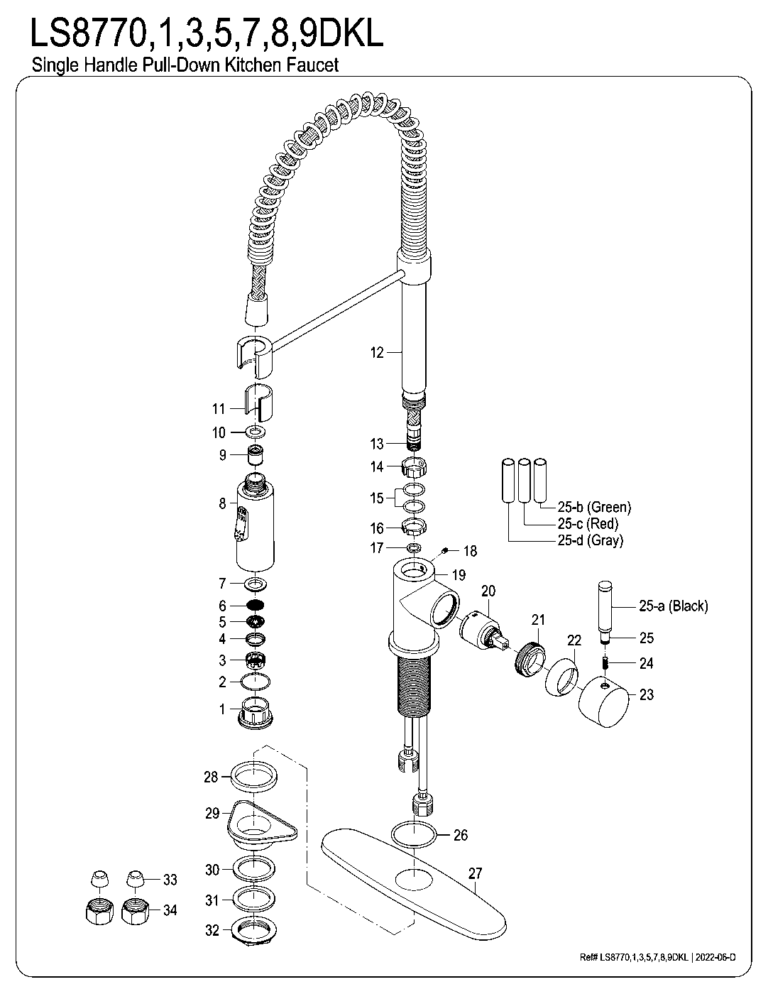 Kaiser LS8770DKL exploded parts diagram
