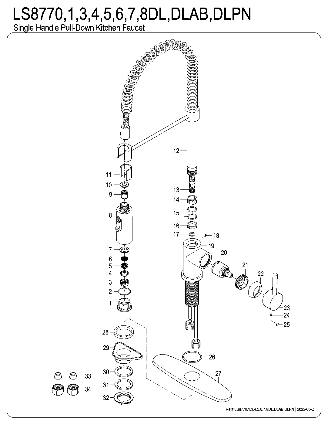 Gourmetier LS8770DL exploded parts diagram