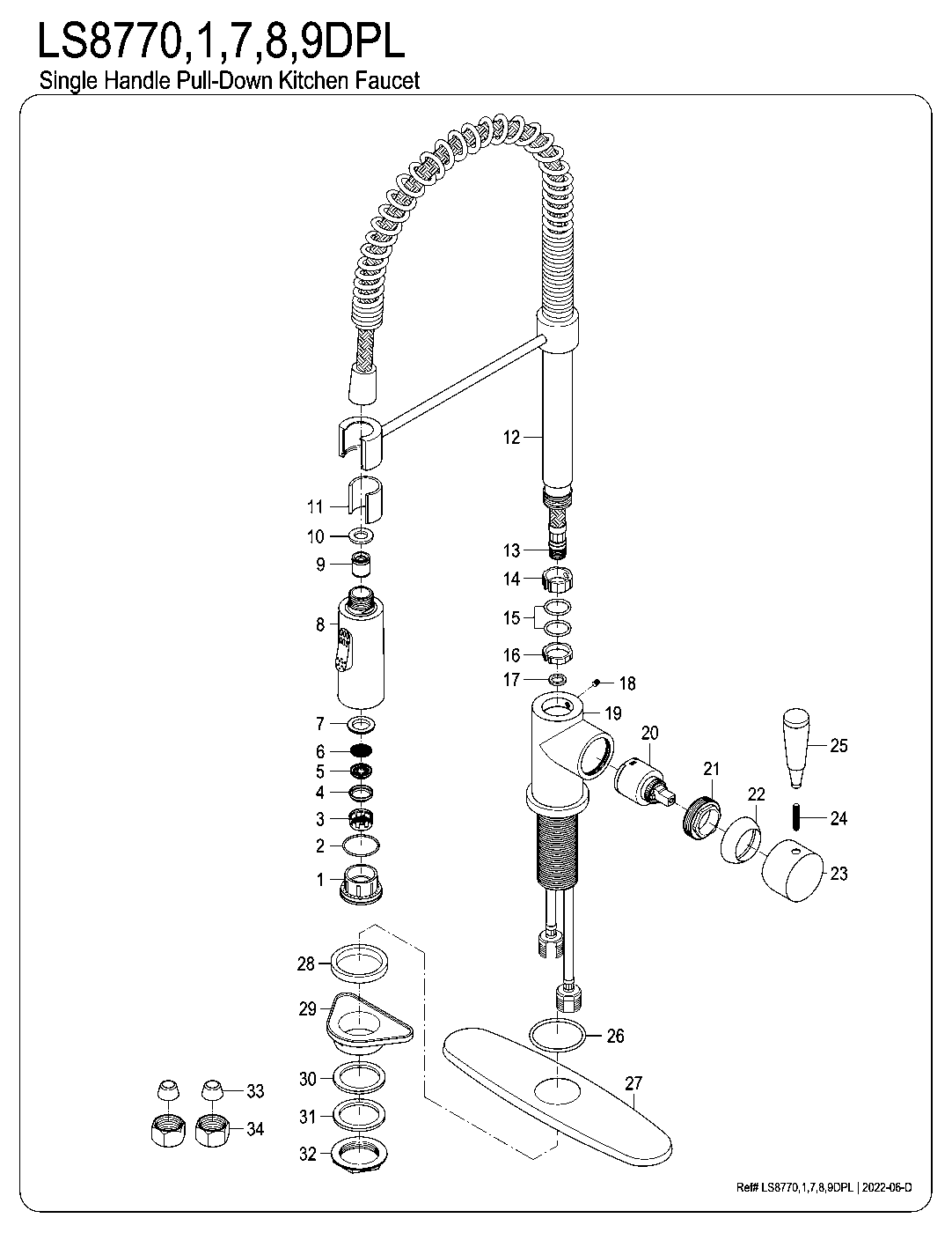Paris LS8770DPL exploded parts diagram