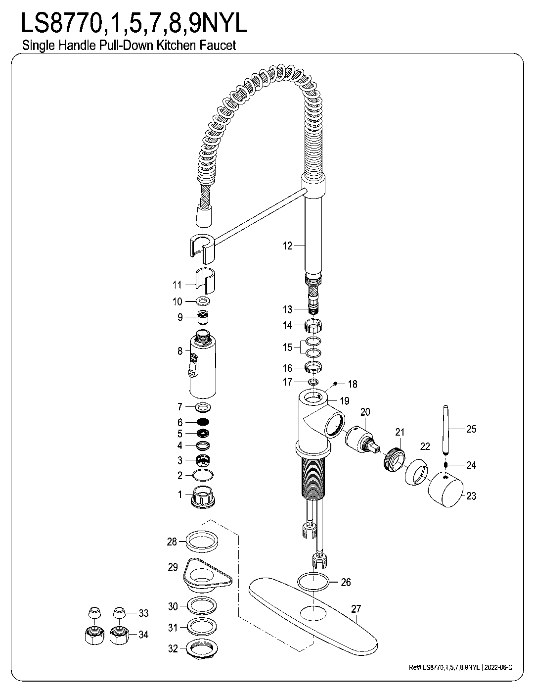 New York LS8770NYL exploded parts diagram