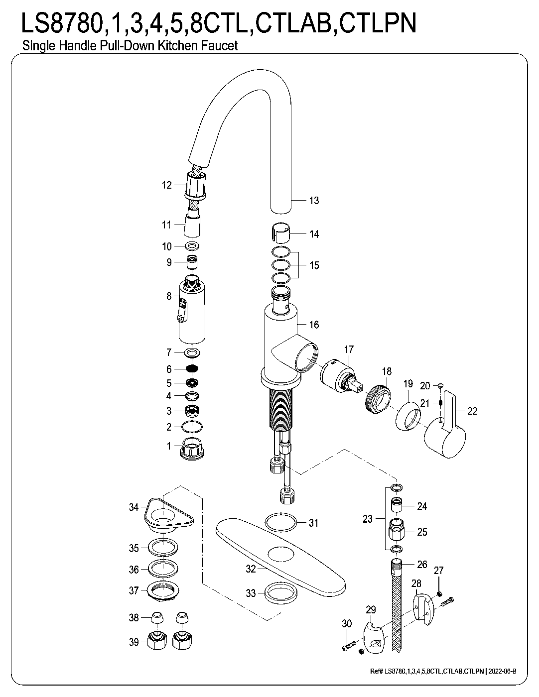 Continental LS8780CTL exploded parts diagram