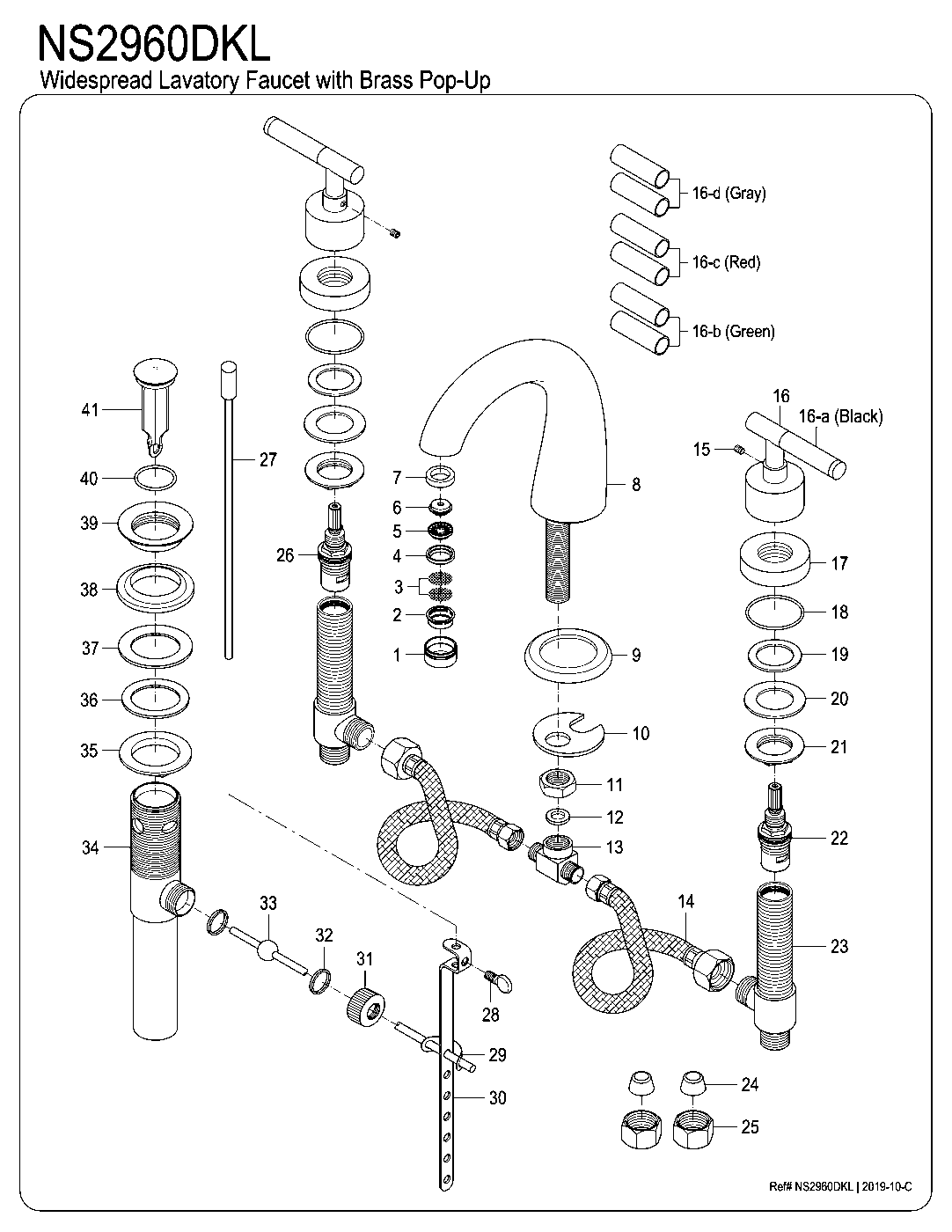 Water Onyx NS2960DKL exploded parts diagram