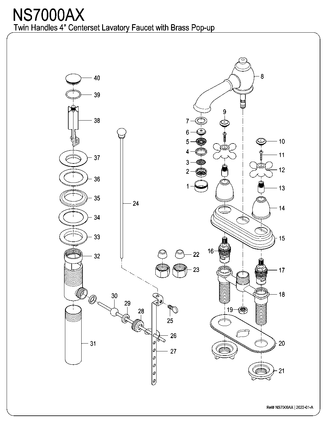 Water Onyx NS7000AX exploded parts diagram