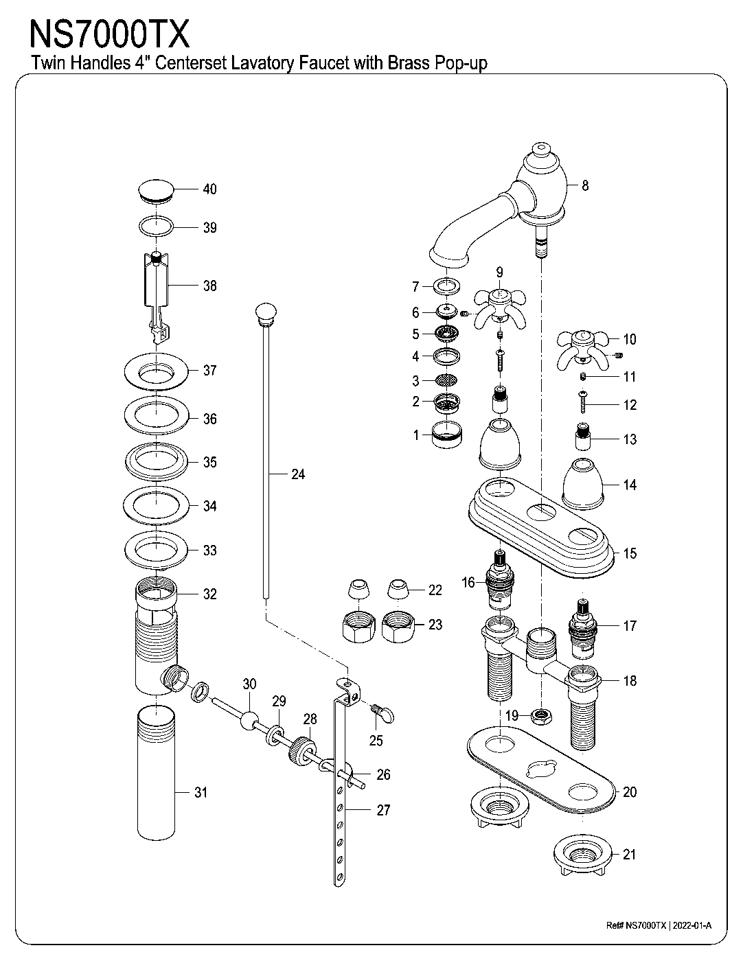 Water Onyx NS7000TX exploded parts diagram
