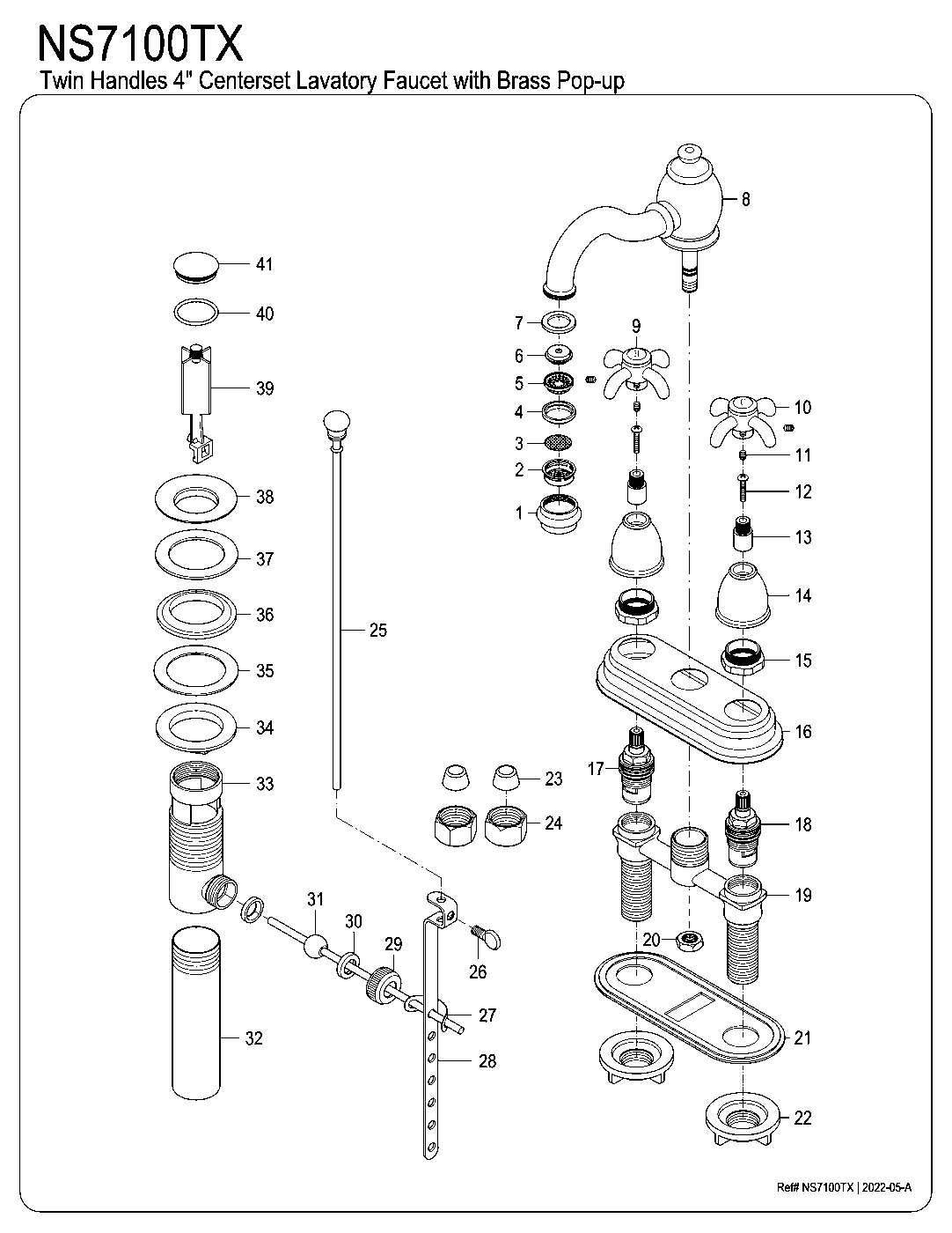 Water Onyx NS7100TX exploded parts diagram