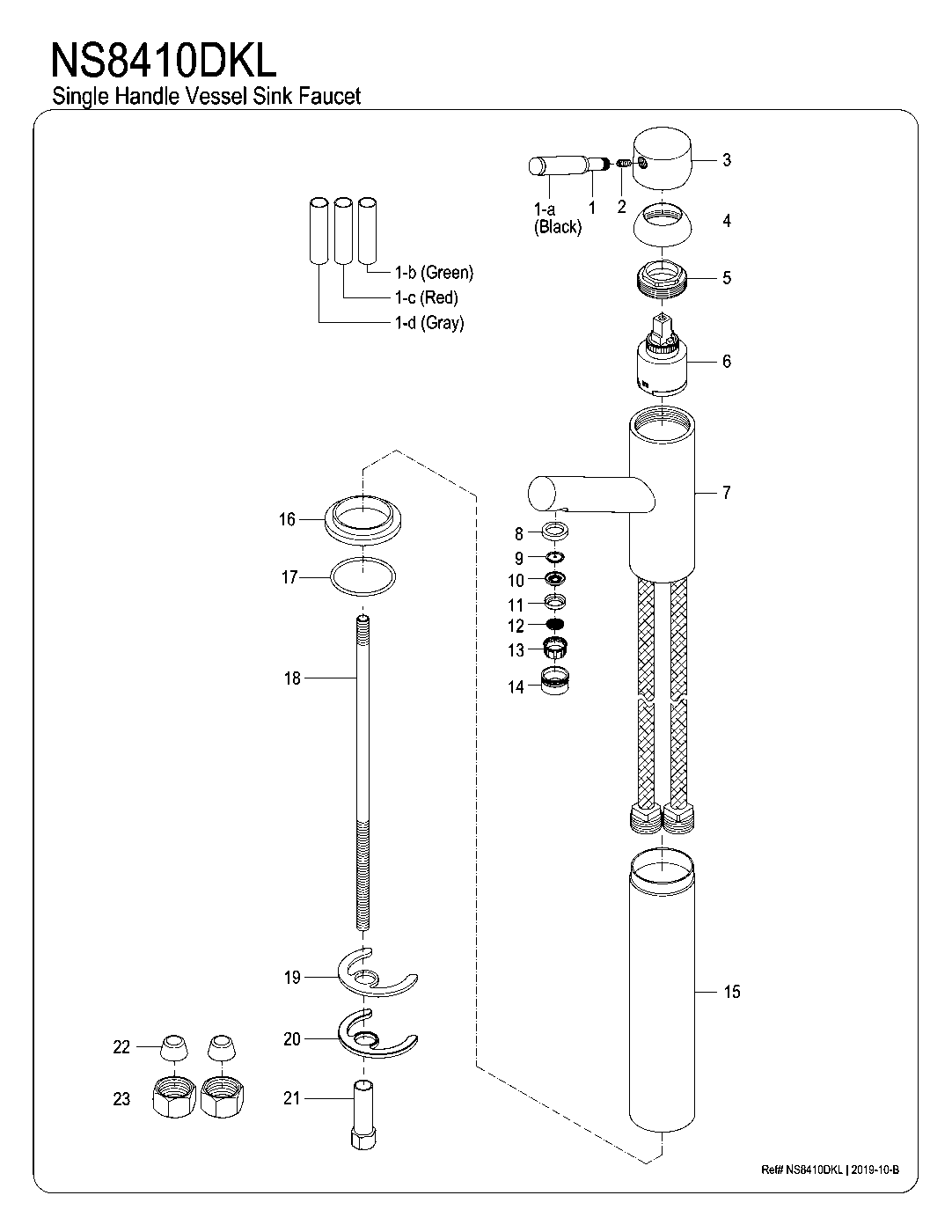Water Onyx NS8410DKL exploded parts diagram