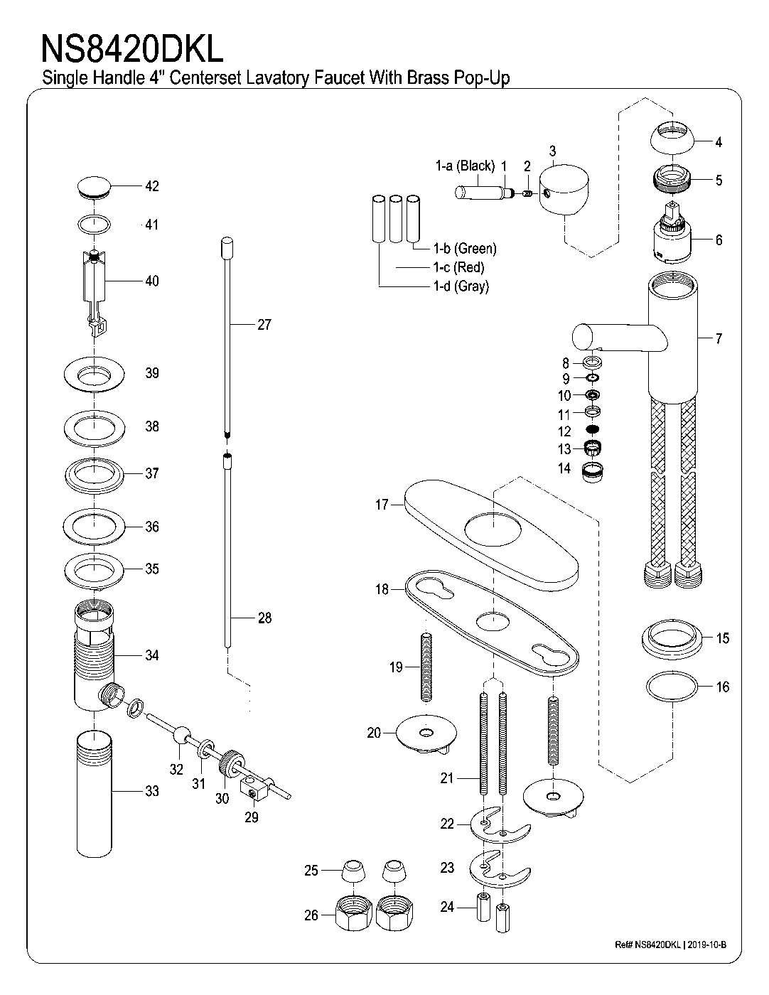 Water Onyx NS8420DKL exploded parts diagram