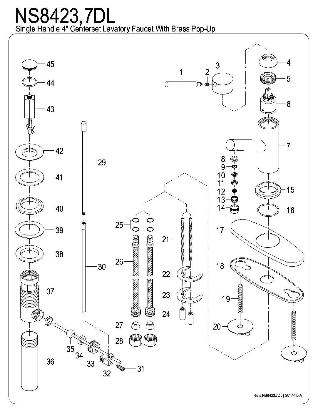 Water Onyx NS8427DL exploded parts diagram