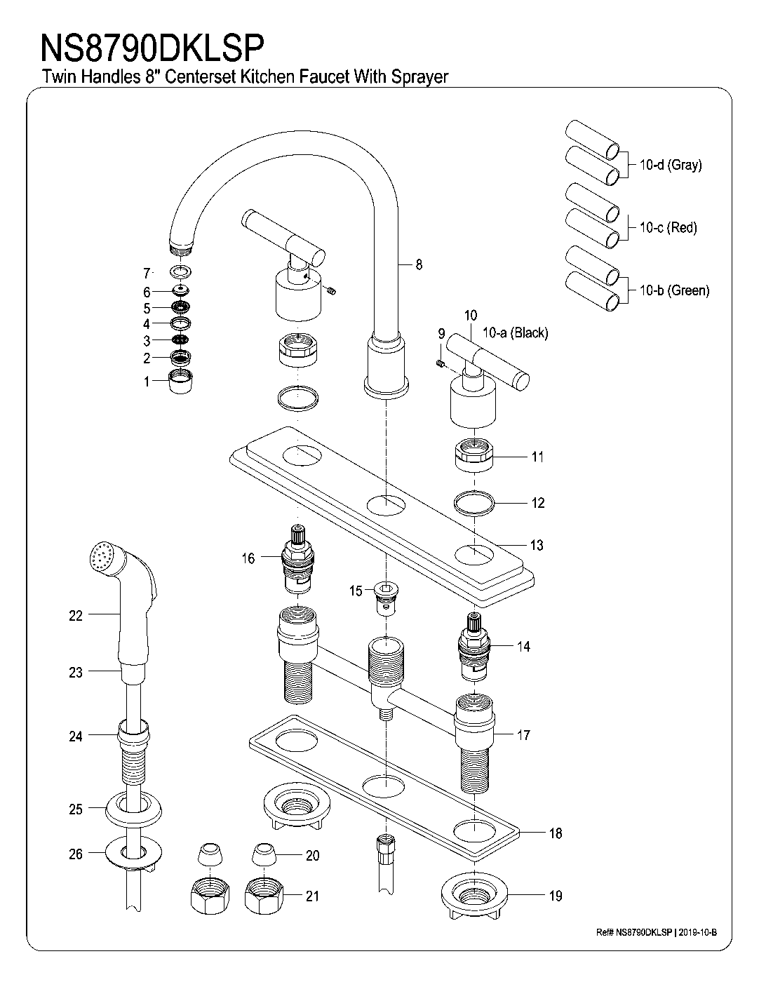 Kingston Brass NS8790DKLSP exploded parts diagram