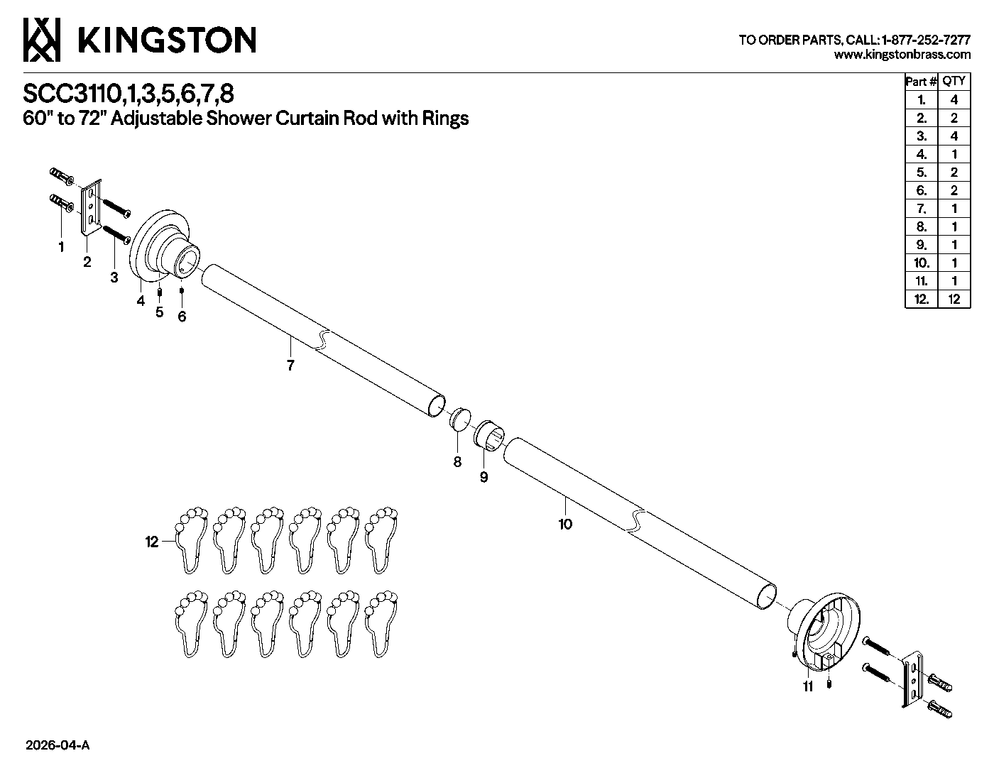Edenscape SCC3110 exploded parts diagram