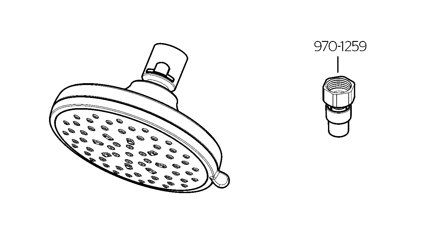 HydroFuse™ 6-Function Showerhead parts diagram
