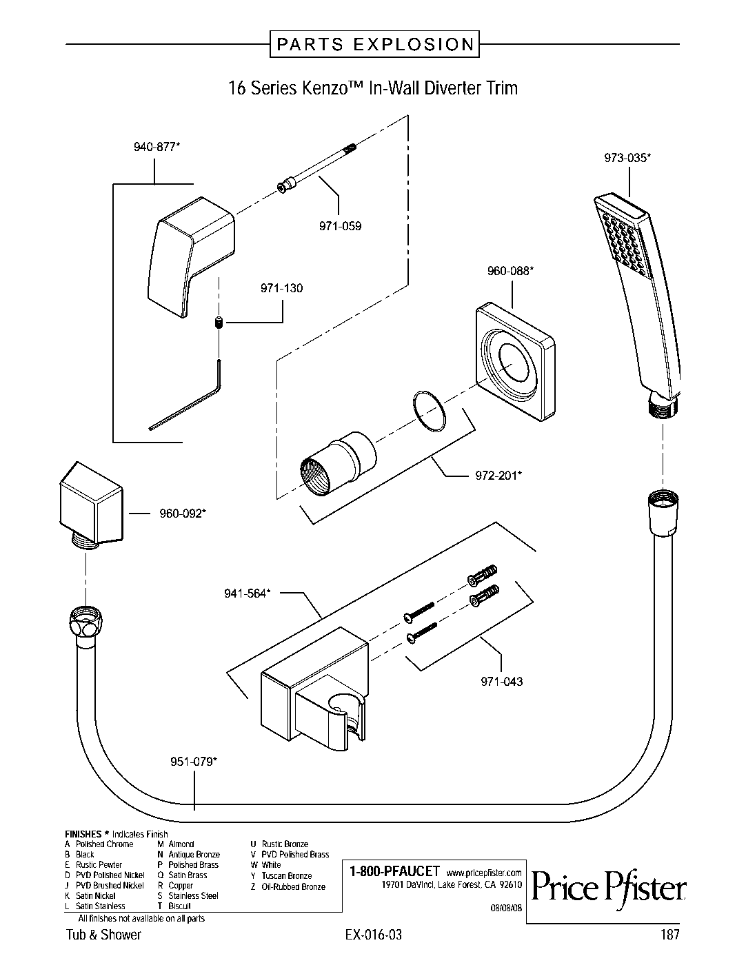 Kenzo Single Function Hand Shower parts diagram
