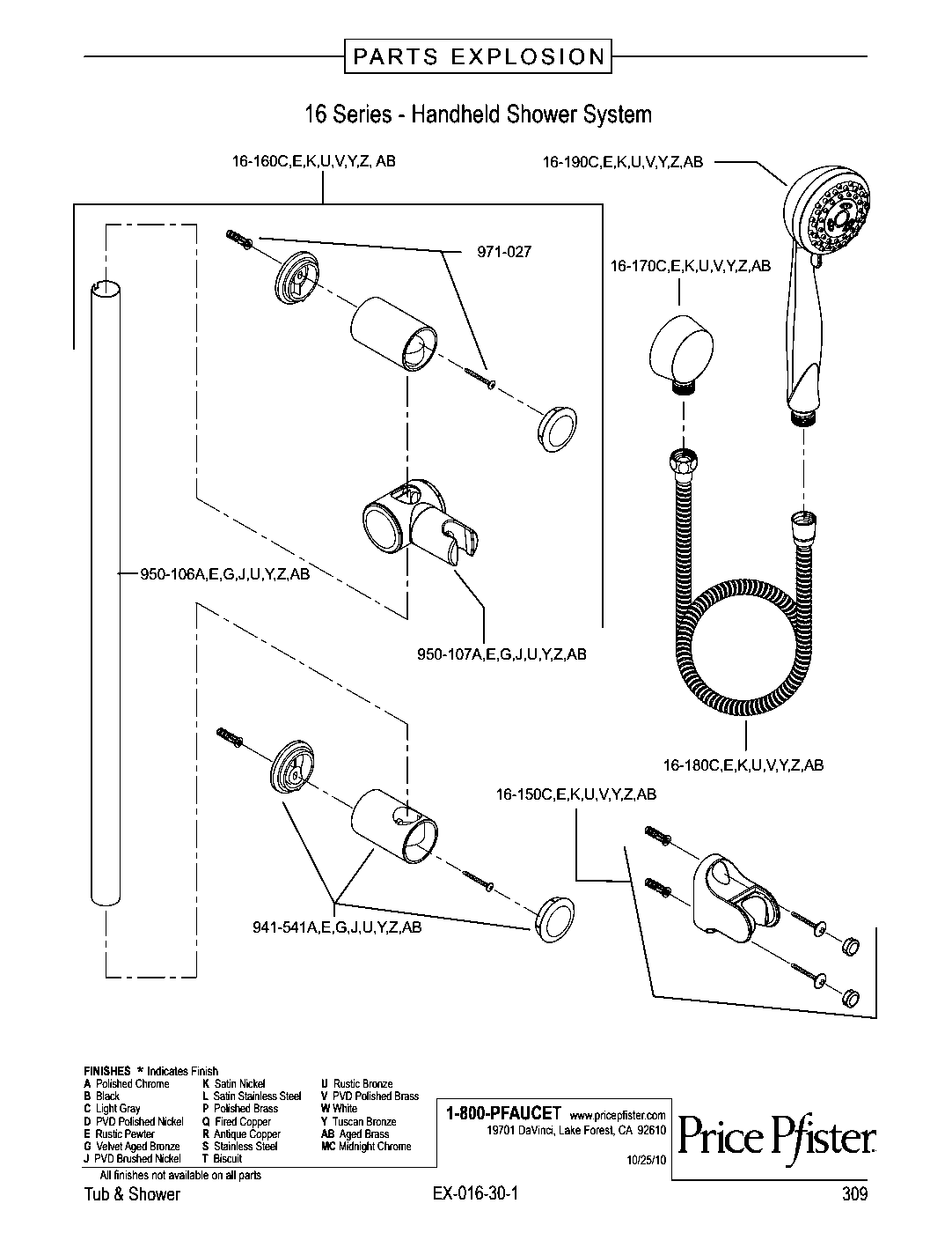 Pfirst Series Multifunction Handheld Shower parts diagram