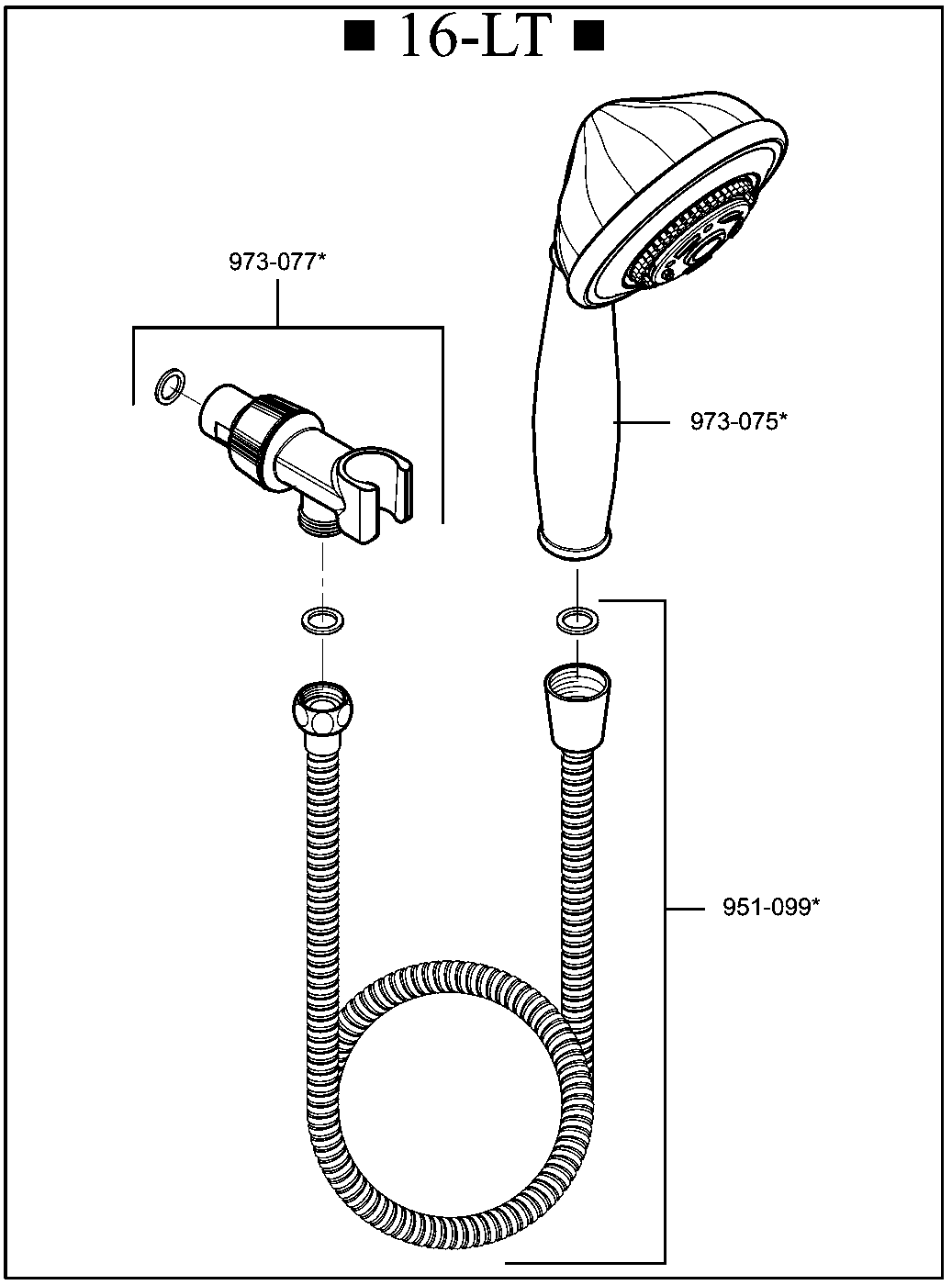 Sedona Multifunction Handheld Shower parts diagram