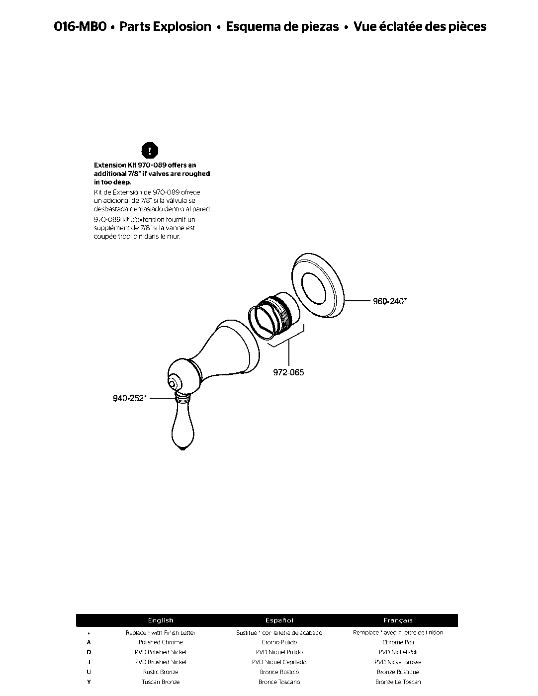 Marielle Diverter Trim parts diagram