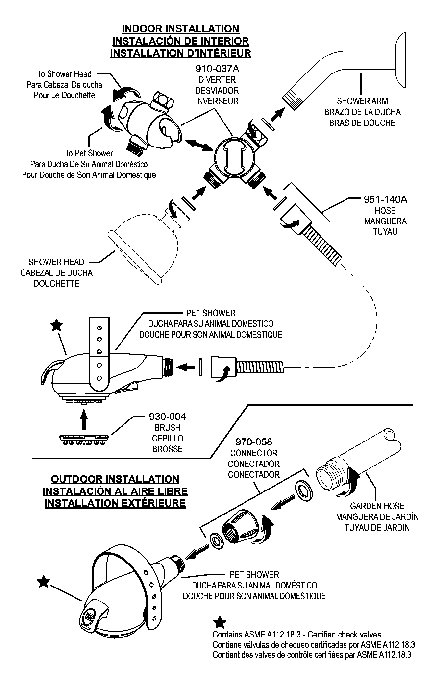 Pfister Pet Shower parts diagram