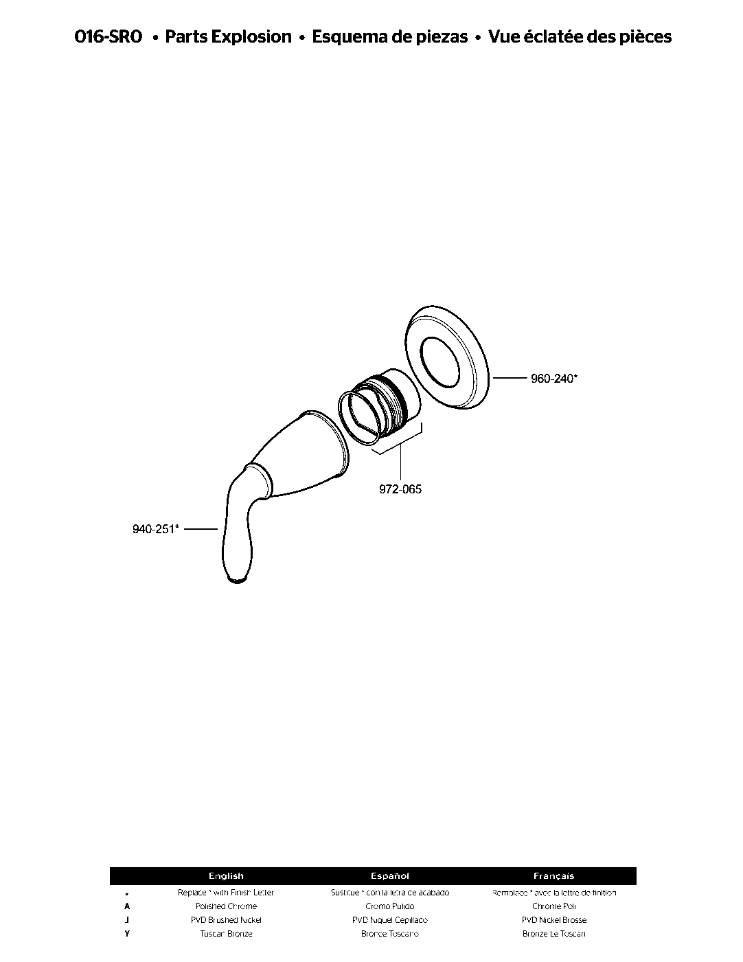 Serrano Diverter Trim parts diagram