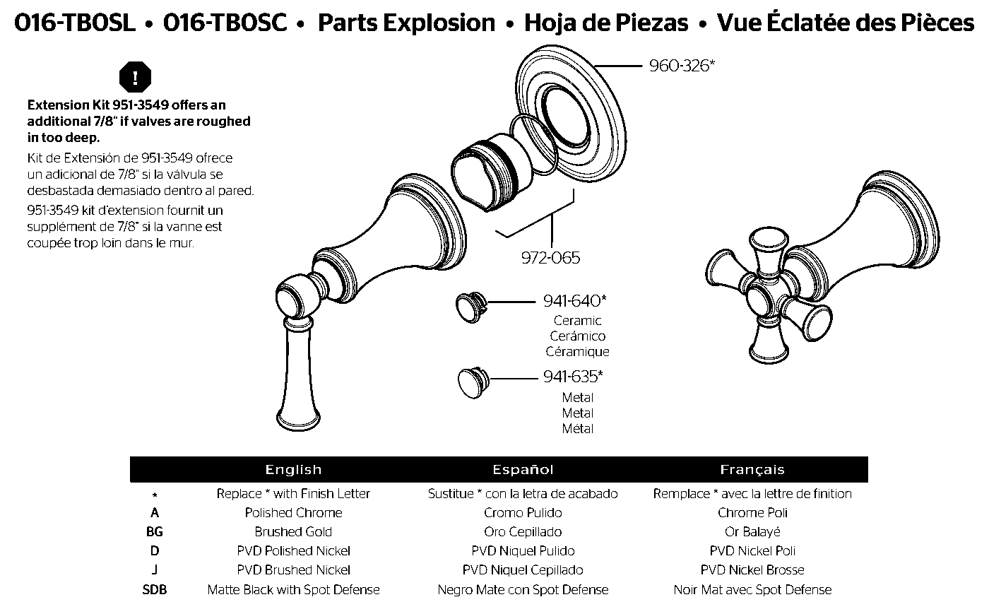 Tisbury Diverter Trim parts diagram