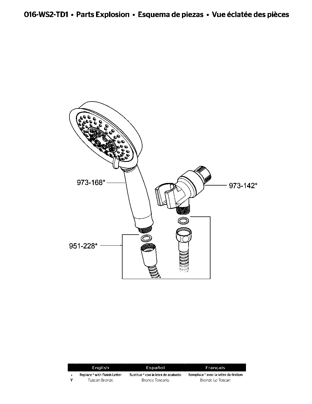 Pfister Multifunction Hand Shower parts diagram