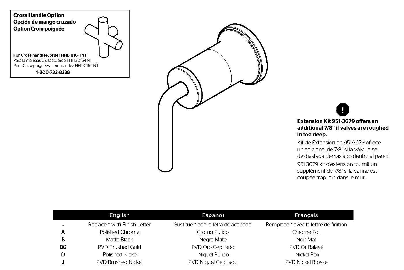 Tenet Diverter Trim exploded parts diagram