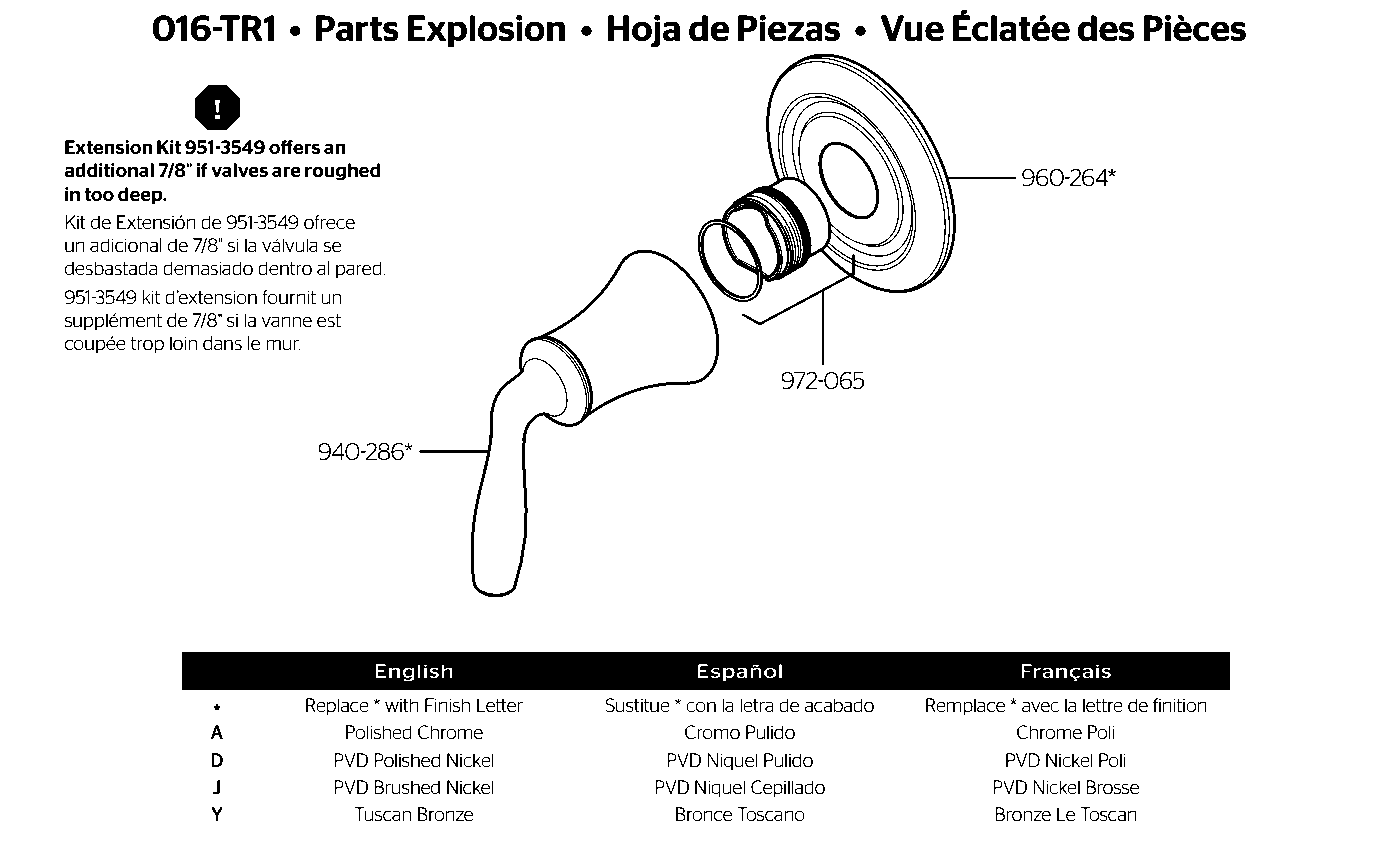 Iyla Diverter Trim parts diagram