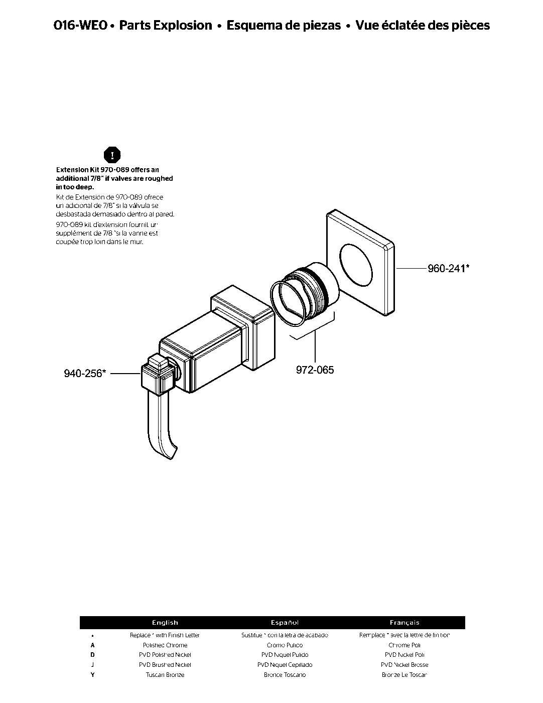 Carnegie Diverter Trim parts diagram