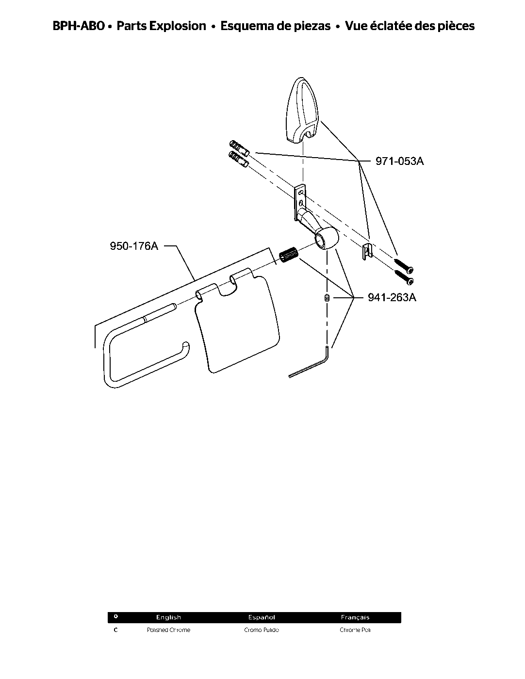 Arles Toilet Paper Holder parts diagram
