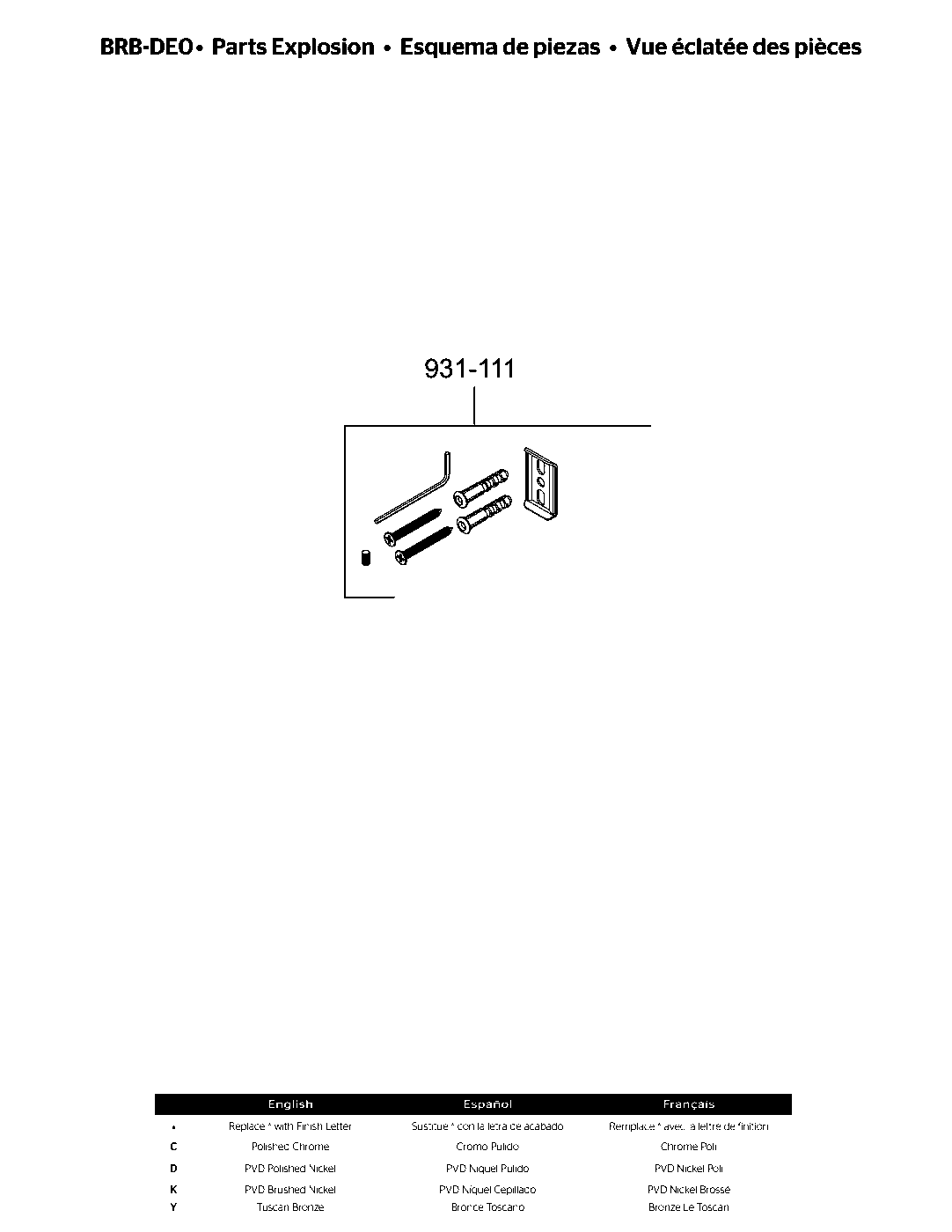 Arterra Towel Ring parts diagram