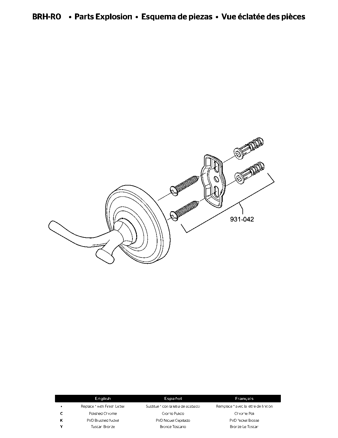Redmond Robe Hook parts diagram