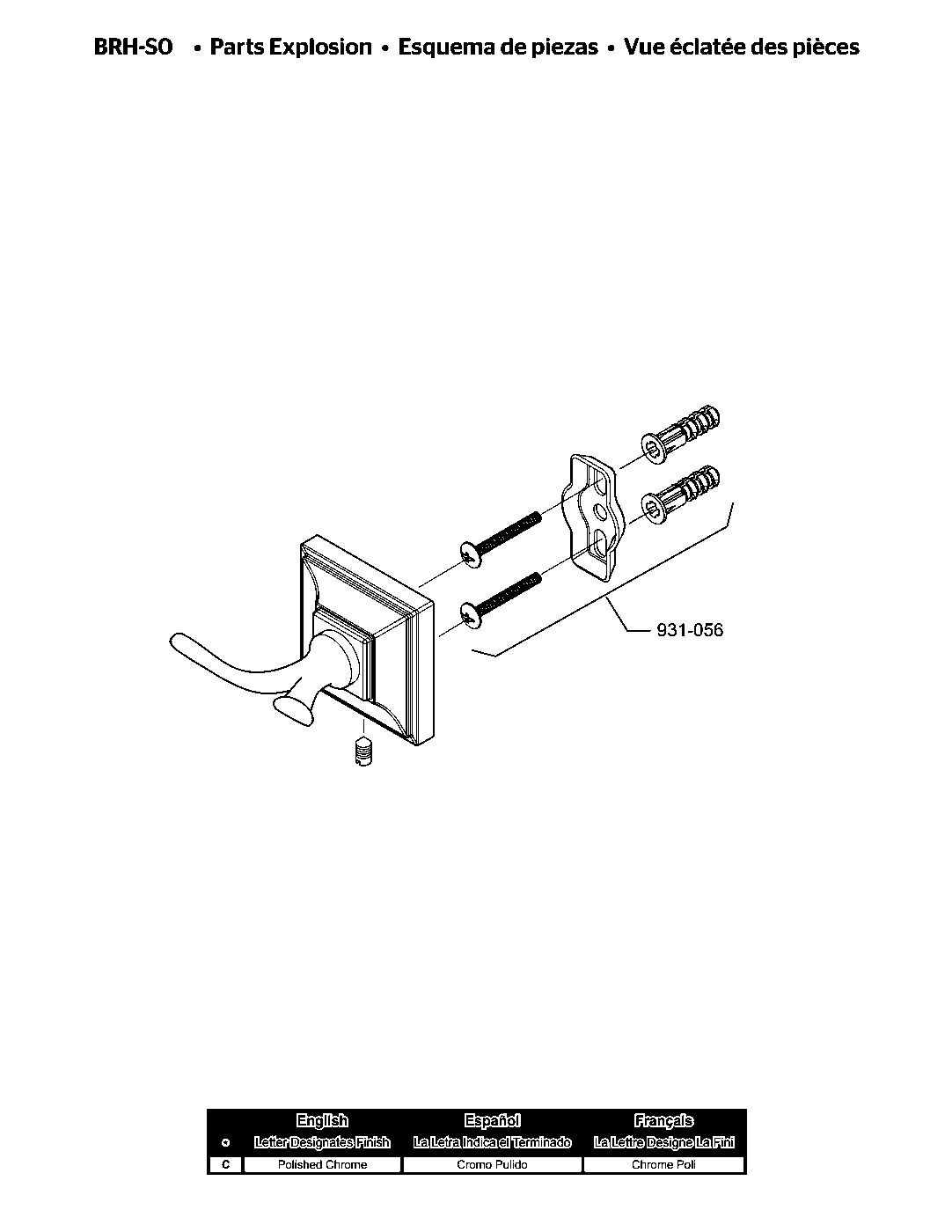 Solita Robe Hook parts diagram