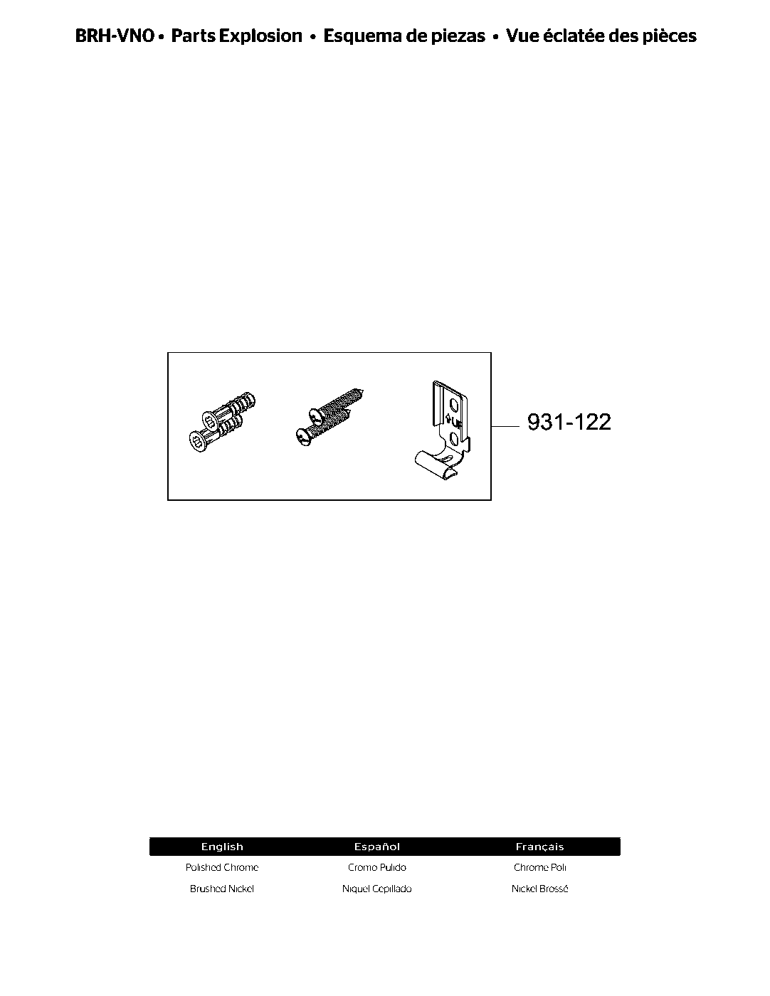 Venturi Robe Hook parts diagram